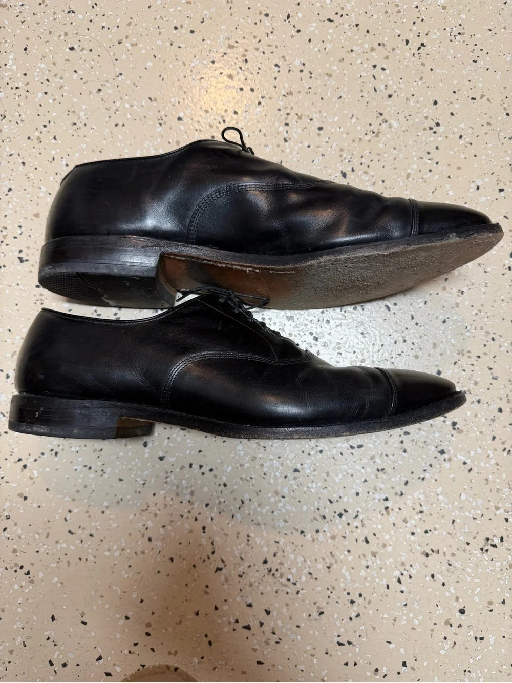 Allen Edmonds Park Avenue size 14D Leather Black Cap-Toe Oxford Dress Shoes